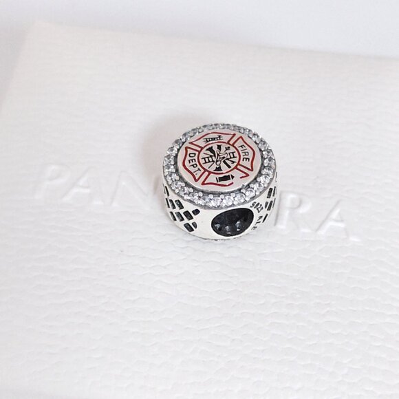 Pandora Authentic FIRE DEPT Exclusive Bead Charm S925 Silver with box - Picture 5 of 6